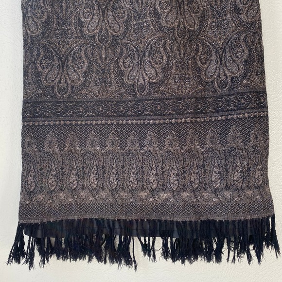 Vintage Talbots 100% Wool Skirt with Paisley Pattern and Fringe Hem Size 12 - Picture 4 of 8